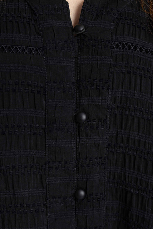 The Black Textured Blouse